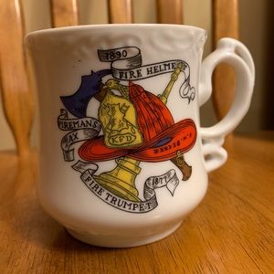 Vintage Royal Crown Porcelain Firefighter Mustache Mug